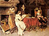Adriano Cecchi Canvas Paintings - The Art Lesson